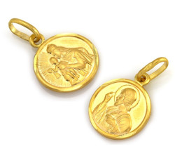 Złota przywieszka z medalionem - elegancka 14k
