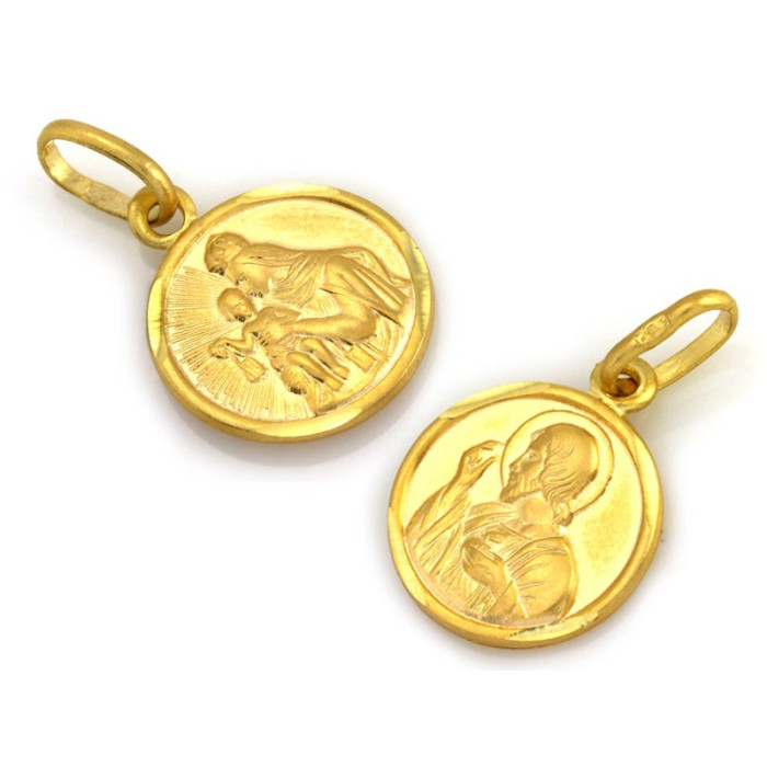 Złota przywieszka z medalionem - elegancka 14k