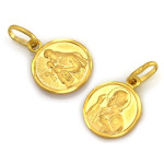 Złota przywieszka z medalionem - elegancka 14k