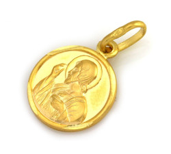 Złota przywieszka z medalionem - elegancka 14k