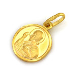 Złota przywieszka z medalionem - elegancka 14k