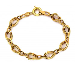 Złota bransoletka 585, wzór elementowy, szerokość 8.8mm