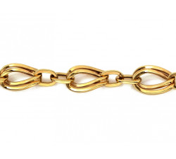 Złota bransoletka 585, wzór elementowy, szerokość 8.8mm