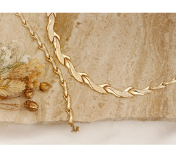 Złoty komplet biżuterii, naszyjnik i bransoletka, na prezent