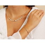 Złoty komplet biżuterii, naszyjnik i bransoletka, na prezent