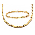 Złoty komplet naszyjnik i bransoletka, prezent do ślubu