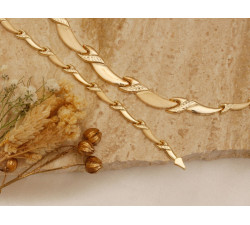 Złoty komplet naszyjnik i bransoletka, prezent do ślubu