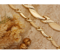 Złoty komplet naszyjnik i bransoletka, prezent do ślubu