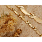 Złoty komplet naszyjnik i bransoletka, prezent do ślubu