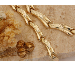 Złoty komplet naszyjnik + bransoletka, 585/14k