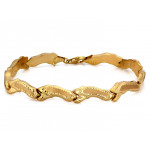 Komplet złoty naszyjnik i bransoletka diamentowane satynowane