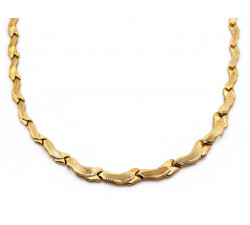 Komplet złoty naszyjnik i bransoletka diamentowane satynowane