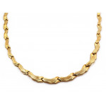 Komplet złoty naszyjnik i bransoletka diamentowane satynowane