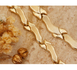 Komplet złoty naszyjnik i bransoletka diamentowane satynowane