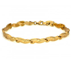 Złoty komplet naszyjnik i bransoletka tłoczone elementy