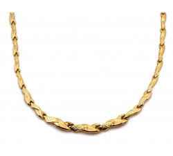 Złoty komplet naszyjnik i bransoletka tłoczone elementy