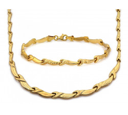 Złoty komplet naszyjnik i bransoletka 585