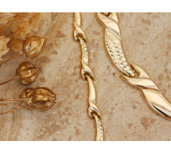 Złoty komplet naszyjnik i bransoletka 585