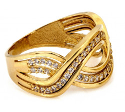 Złoty pierścionek 585 z prostokątnym kamieniem 15