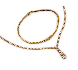 Złoty komplet z naszyjnikiem i bransoletką