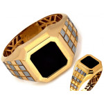 Złoty pierścionek szeroki 12.6mm