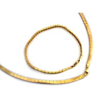 Złoty komplet biżuterii z cyrkoniami - Naszyjnik i Bransoletka