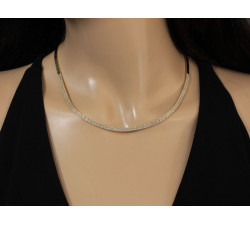 Złoty komplet biżuterii z cyrkoniami - Naszyjnik i Bransoletka