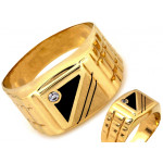 Złoty pierścionek z cyrkonią