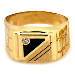 Złoty pierścionek z cyrkonią