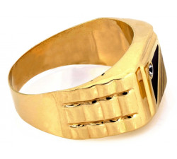 Złoty pierścionek z cyrkonią