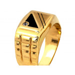 Złoty pierścionek z cyrkonią