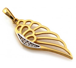 Złota zawieszka ażurowe skrzydło, elegancki design