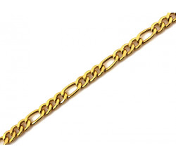 Złota bransoletka łańcuszkowa figaro 585, 9.1mm szerokości