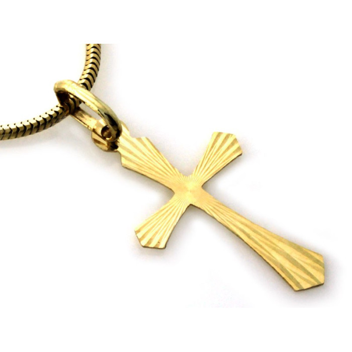 Złota przywieszka krzyżyk, dla dziecka
