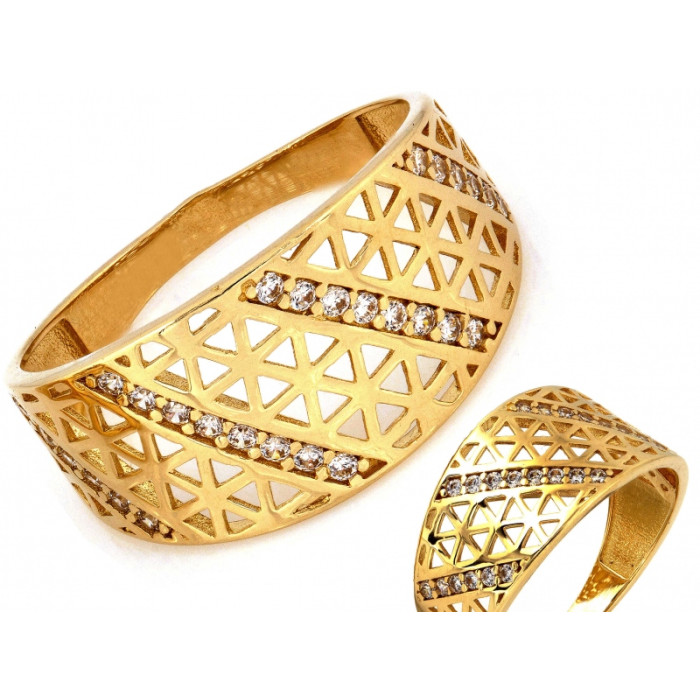 Złoty pierścionek klasyczny z próby 585