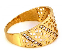 Złoty pierścionek klasyczny z próby 585