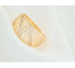 Złoty pierścionek klasyczny z próby 585