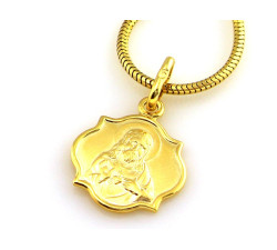 Złota przywieszka bez kamieni 375, medalion