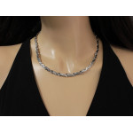 Biały złoty zestaw biżuterii z naszyjnikiem i bransoletką