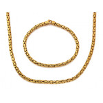 Złoty komplet naszyjnik i bransoletka popcorn