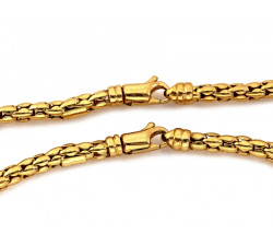 Złoty komplet naszyjnik i bransoletka popcorn