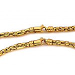 Złoty komplet naszyjnik i bransoletka popcorn