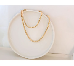 Złoty komplet naszyjnik i bransoletka popcorn