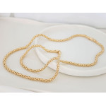 Złoty komplet naszyjnik i bransoletka popcorn