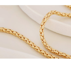 Złoty komplet naszyjnik i bransoletka popcorn