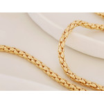 Złoty komplet naszyjnik i bransoletka popcorn