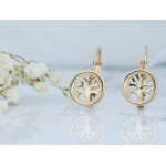 Złote kolczyki angielskie z drzewkiem szczęścia