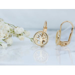 Złote kolczyki angielskie z drzewkiem szczęścia