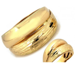 Duży złoty pierścionek  585 błyszczący na elegancko szeroki s