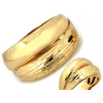 Duży złoty pierścionek  585 błyszczący na elegancko szeroki s